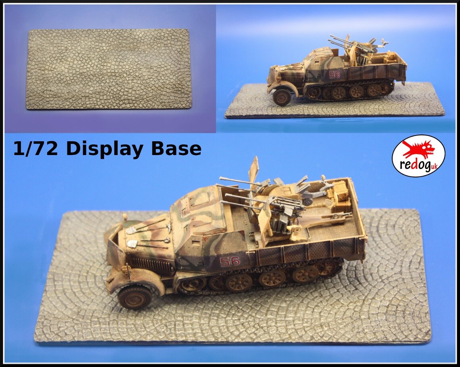 Redog 1/72 Scale Display Base For Military Models - Tanks & Vehicles D3