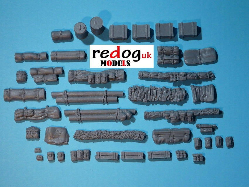 28mm 1/56th Vehicle Stowage WW2 Bolt action/Tank War Games Kit  - 40 pieces - redoguk