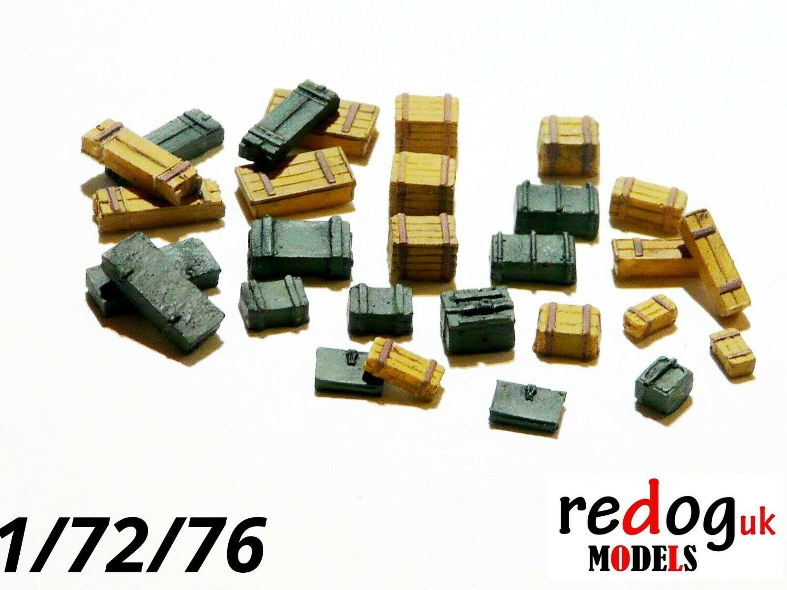 1/72/76 Crates and Boxes - Kit 28 Pieces - Military Scale Modelling And Diorama B2 - redoguk