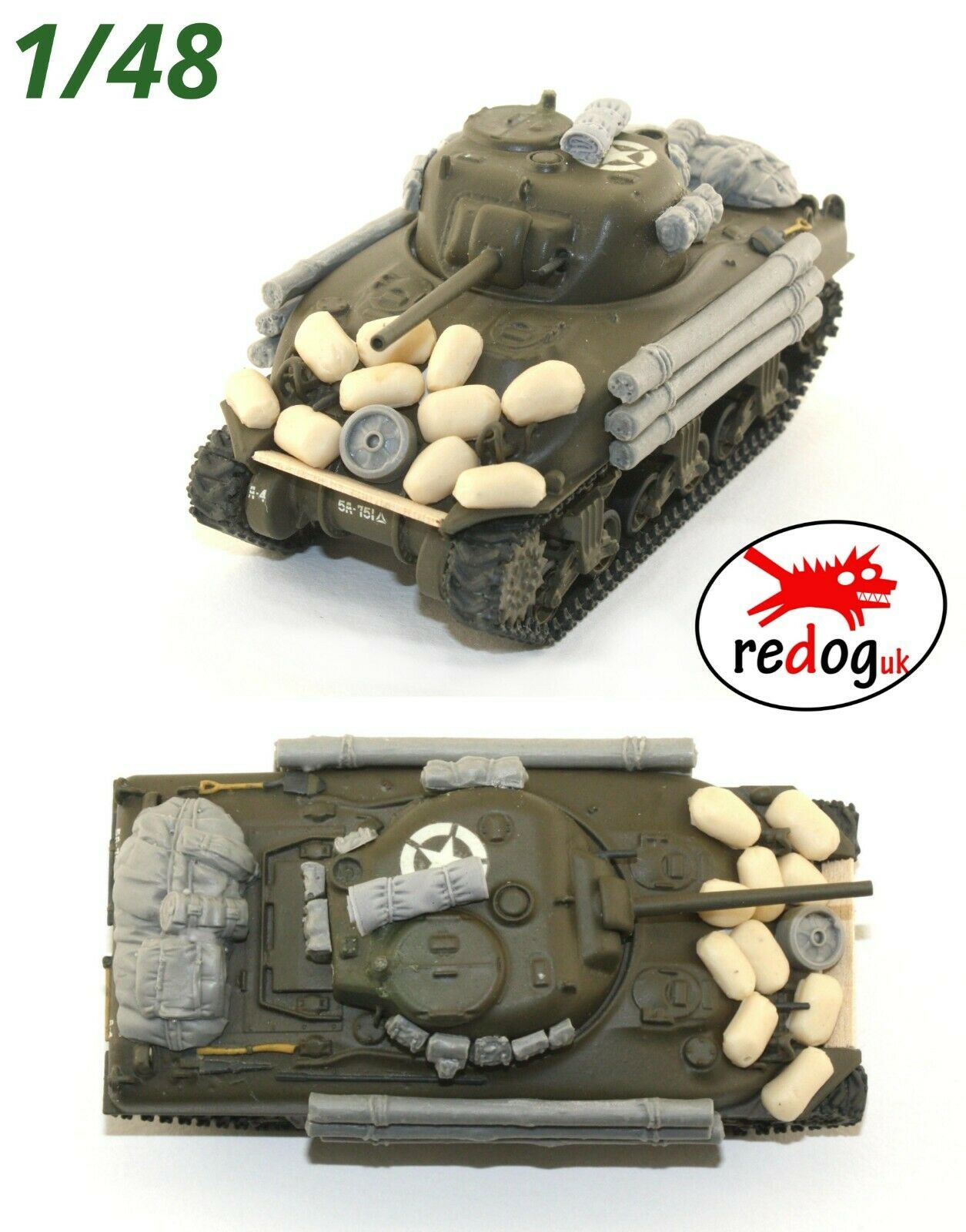 1/48 M4 US Sherman Tank Stowage Kit Accessories - redoguk