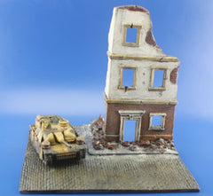 1/72 Ruined Building Corner Display Base for Military Scale Model Tanks & Vehicles D19 - redoguk