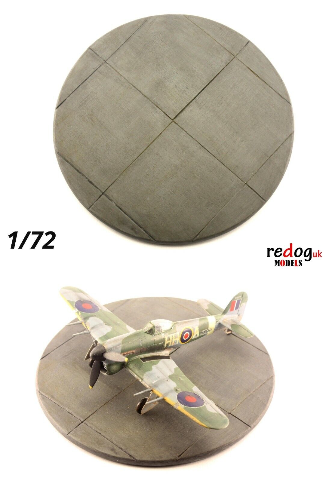 Redog 1:72 Round Resin Display Base For Scale Models  - d26