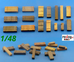 Redog 1:48  Boxes & Crates Mix Military Scale Modelling Stowage Diorama Accessorises 2 - redoguk