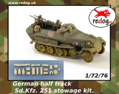 1:72 or 1:76 Sd.Kfz.251 Hanomag Tank Military Scale Model Stowage Kit Accessories