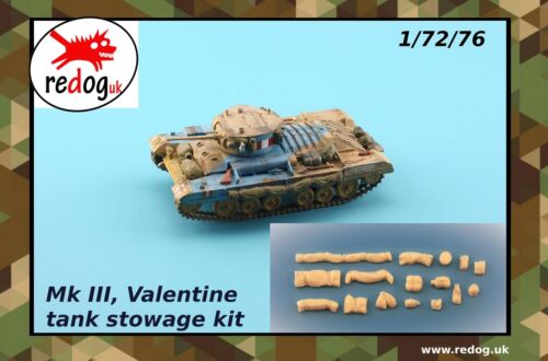 1:72 Valentine Mk II Tank Military Scale Model Stowage Kit Diorama Accessories