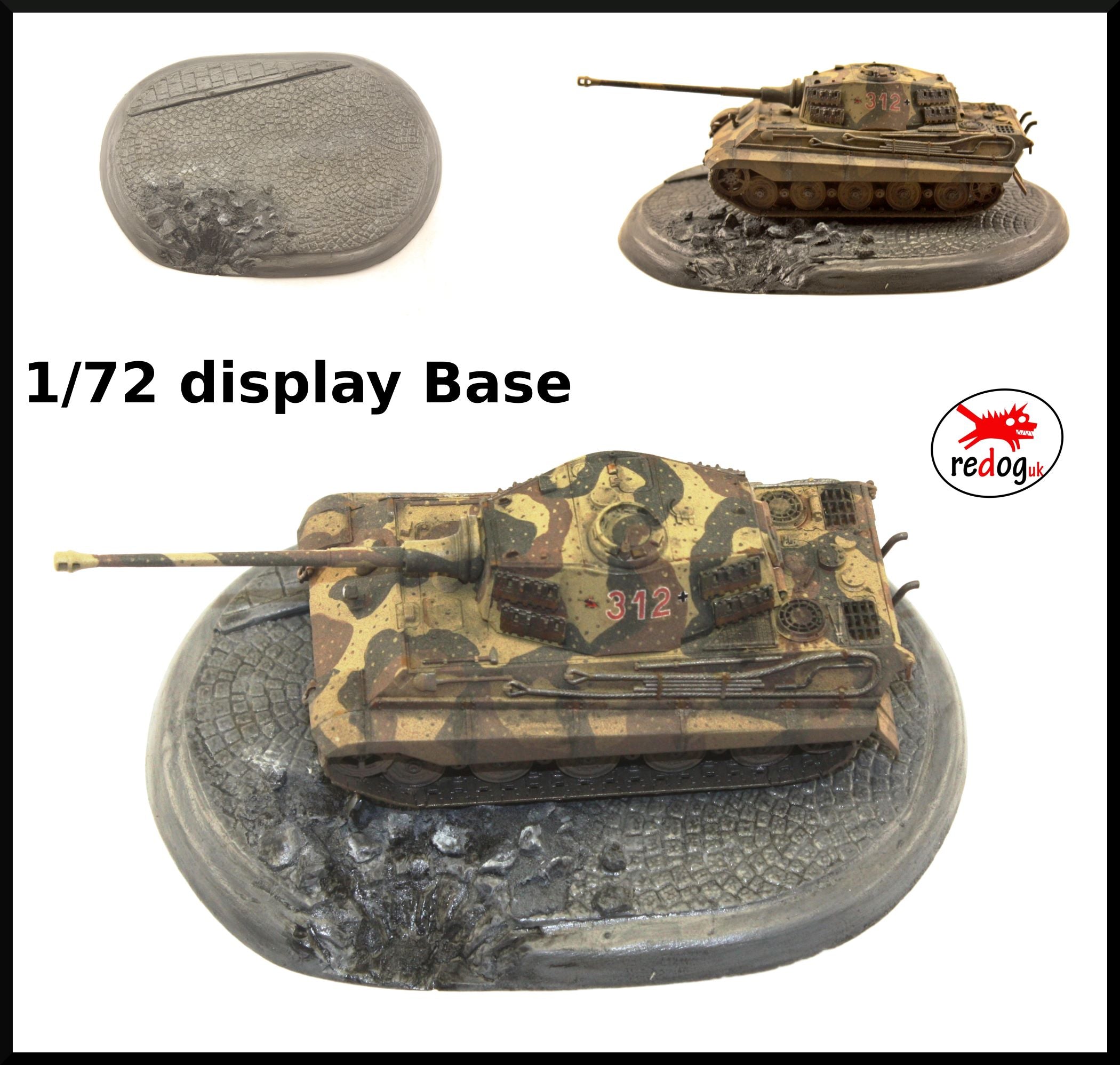 1:72 Smart Oval Diorama Display Base for Scale Model Tanks & Military Vehicles  D5