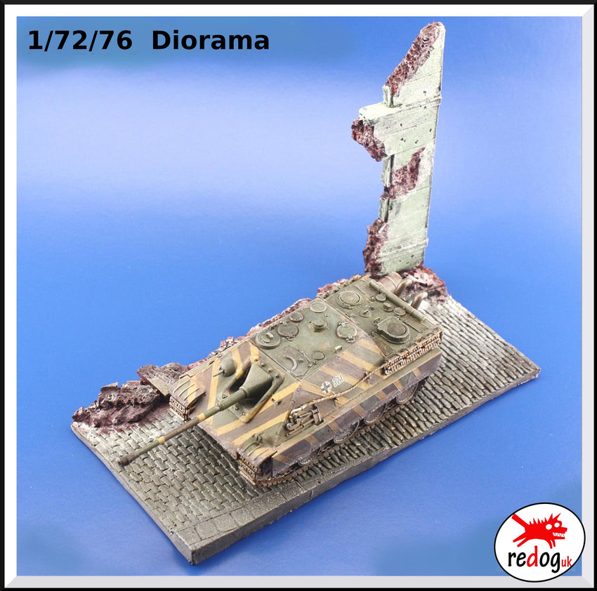 Redog 1/72/76 Street Ruins Scale Military Model Display Base/Small Diorama - redoguk