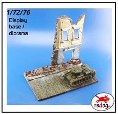 1/72 Scale Model Display Base Diorama Ruined Building - redoguk